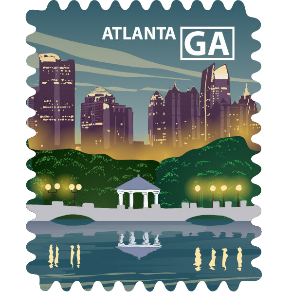 Atlanta, Georgia illustrated stamp