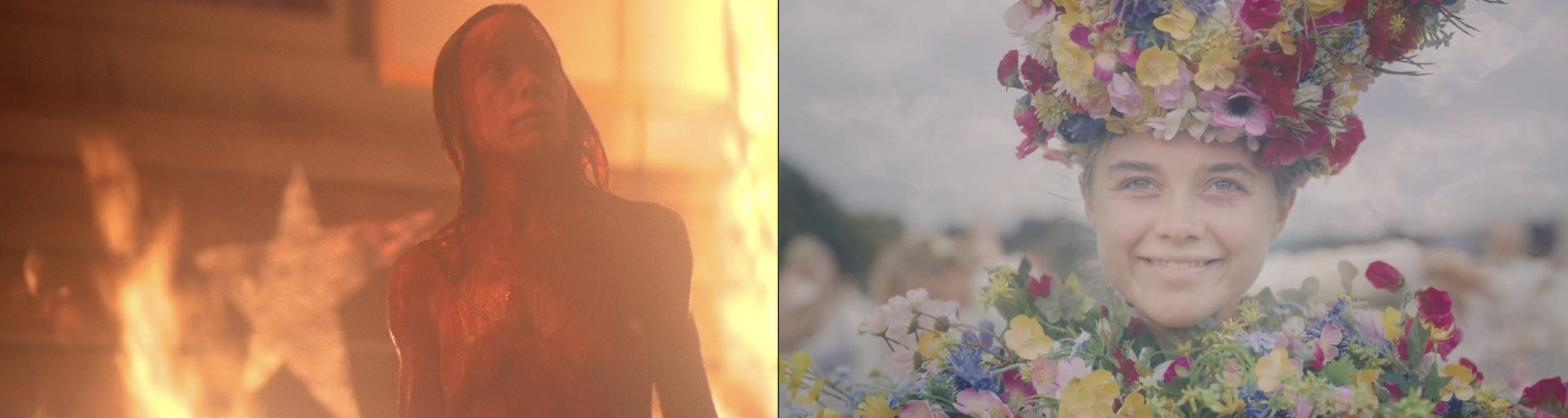 Carrie and Midsommar shown side by side